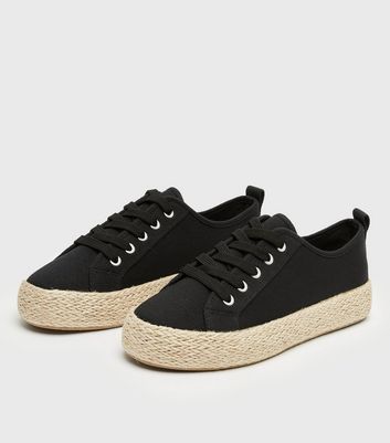 black espadrille trainers