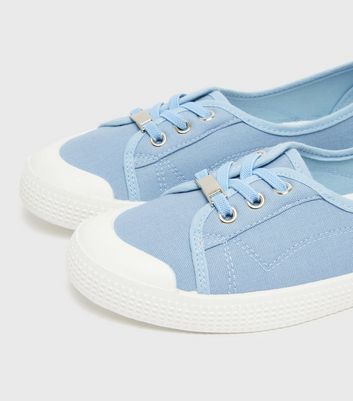 Light blue canvas store shoes