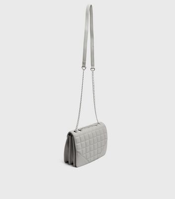 Grey Quilted Cross Body Bag New Look