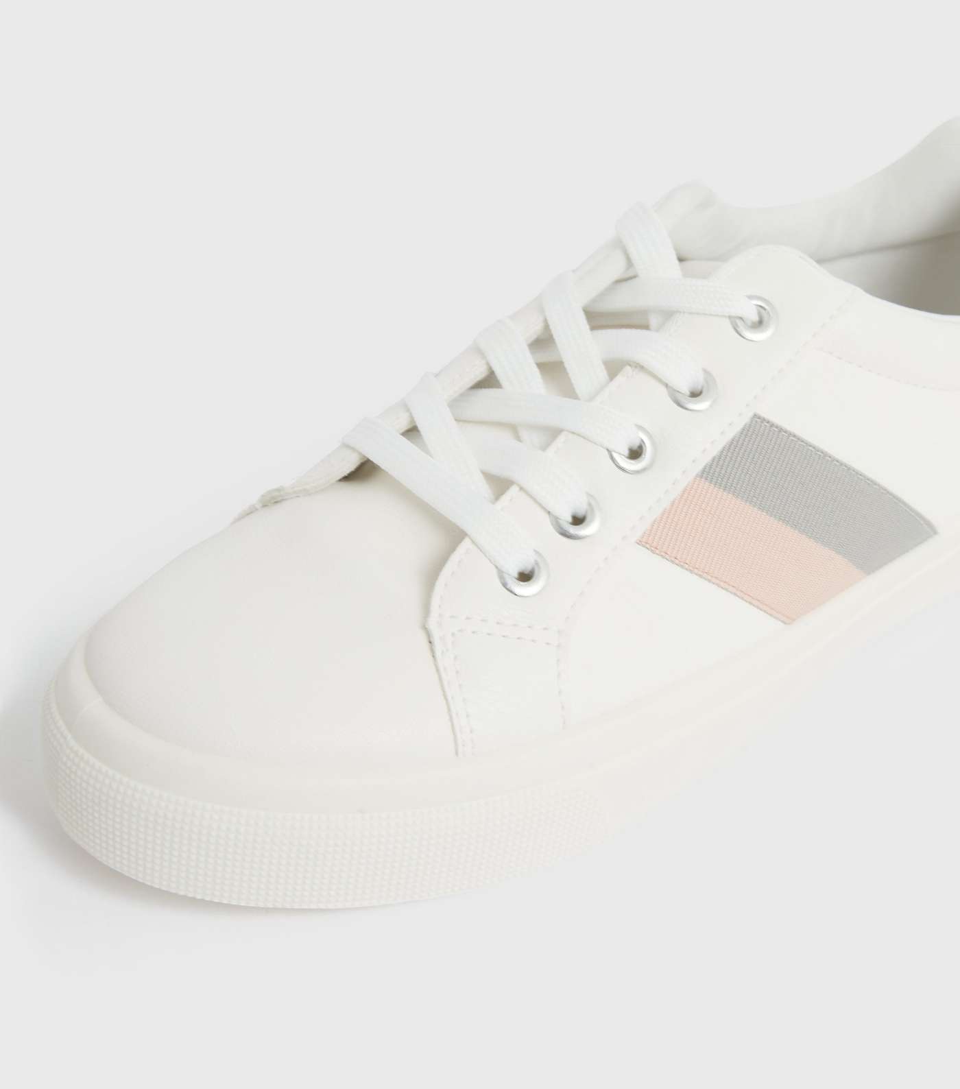 White Side Stripe Trainers Image 3