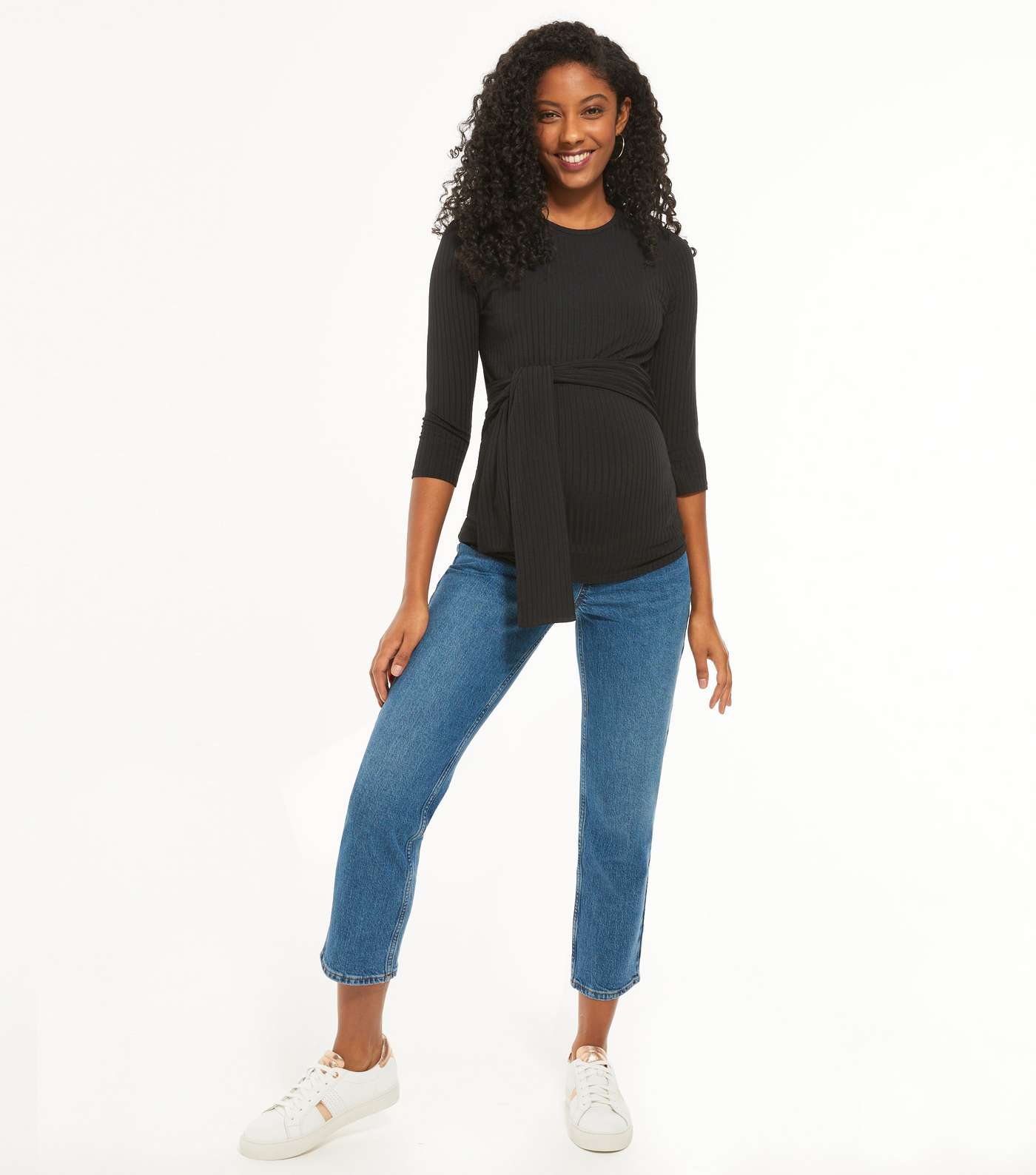 Maternity Blue Ankle Grazing Over Bump Hannah Straight Leg Jeans