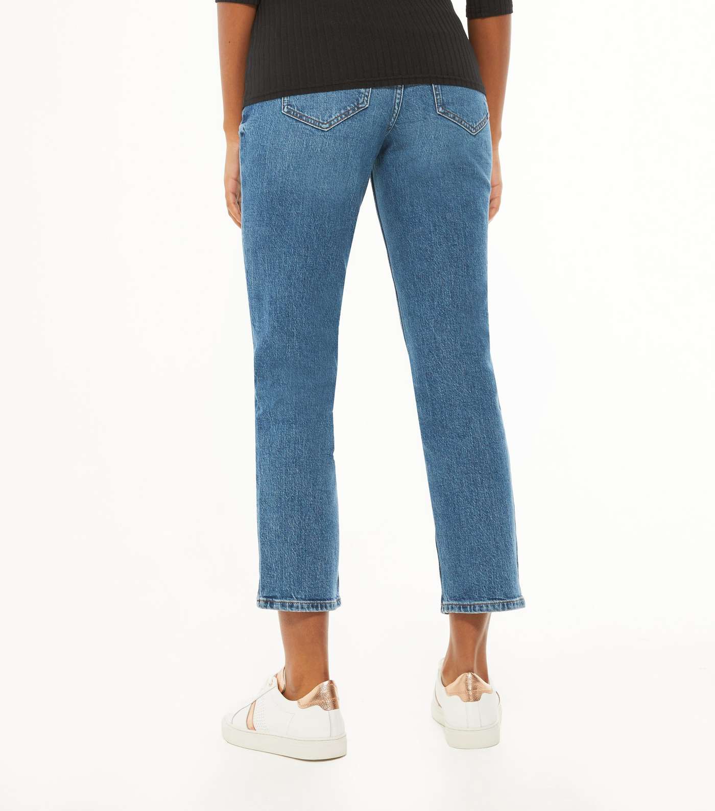 Maternity Blue Ankle Grazing Over Bump Hannah Straight Leg Jeans Image 3
