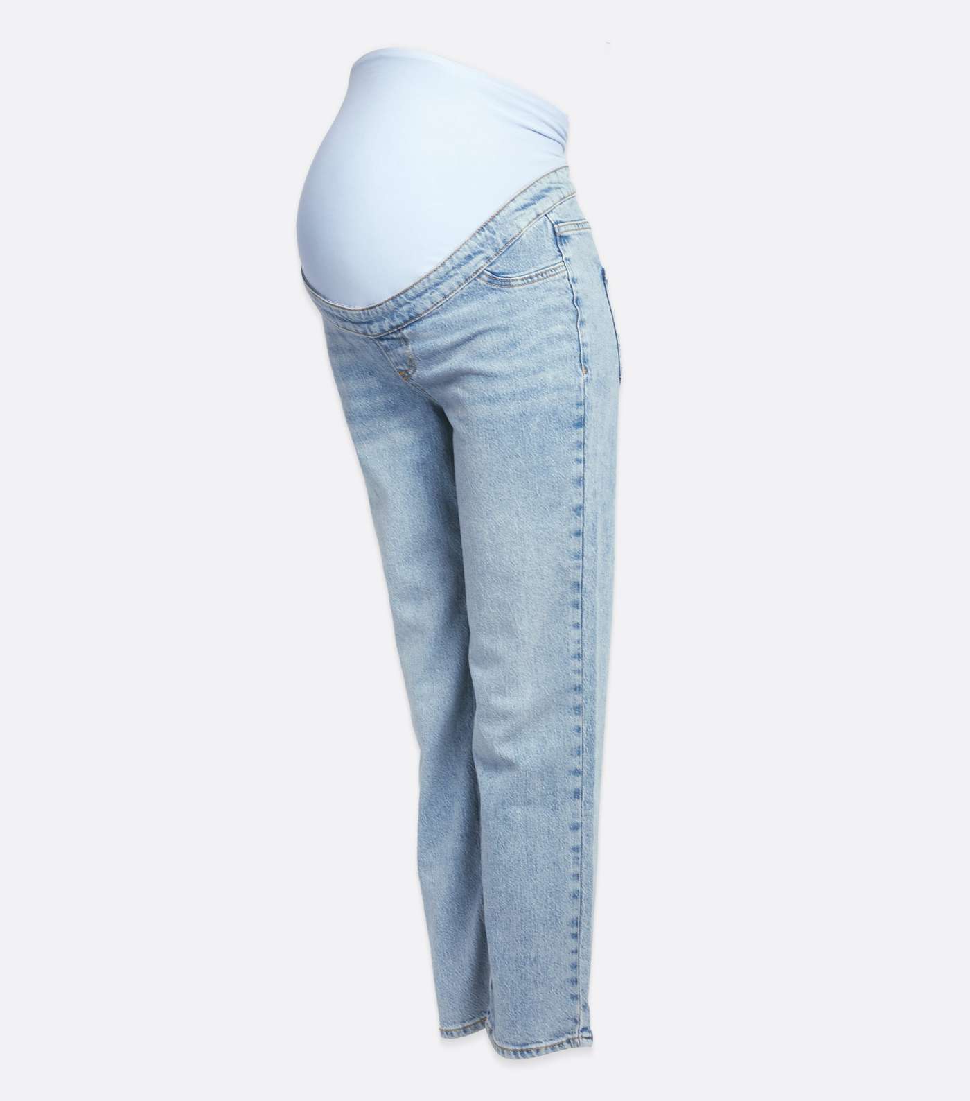 Maternity Pale Blue Ankle Grazing Over Bump Hannah Straight Leg Jeans Image 5