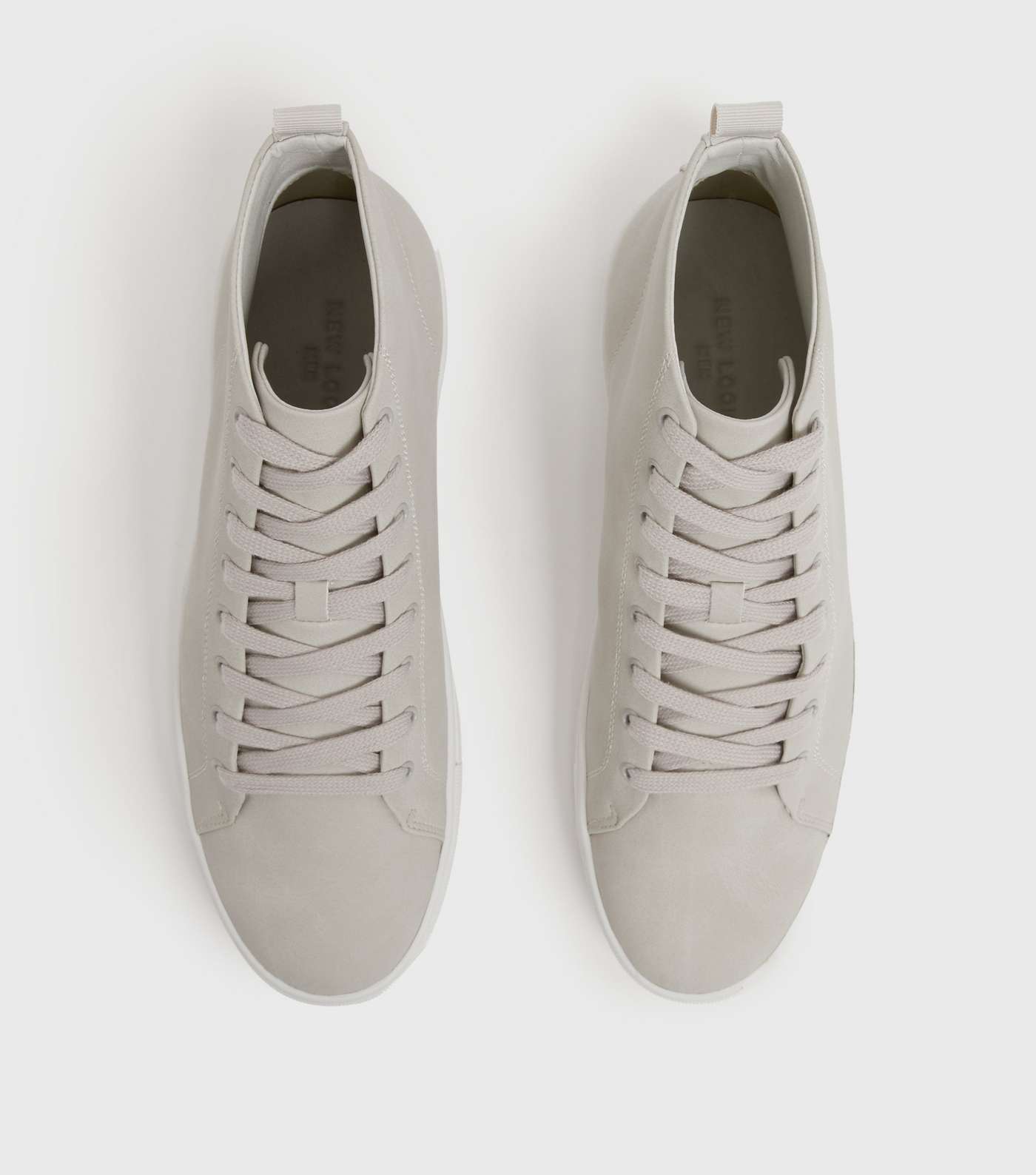 Pale Grey High Top Trainers Image 3