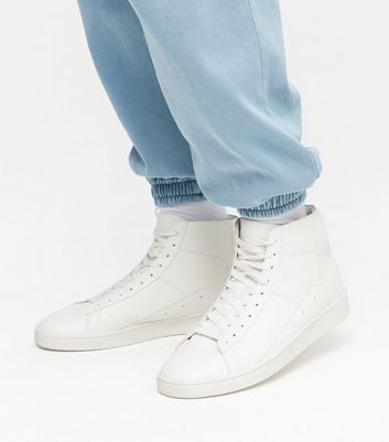 Mens high top white hot sale sneakers