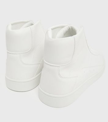 All white best sale high top sneakers