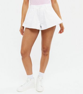 white denim cutoff shorts