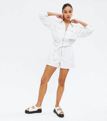 white shirt playsuit