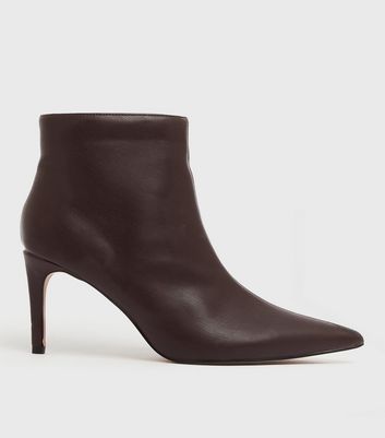 dark brown ankle boots with heel