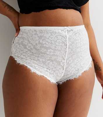 Curves Off White Lace Thong