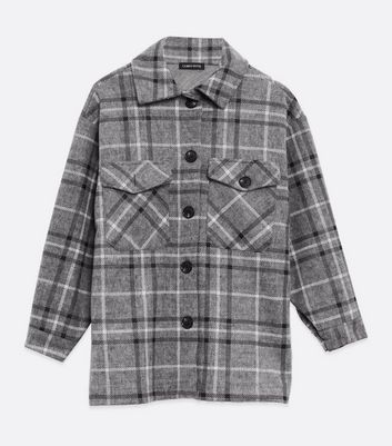 Grey checkered shacket Clearance