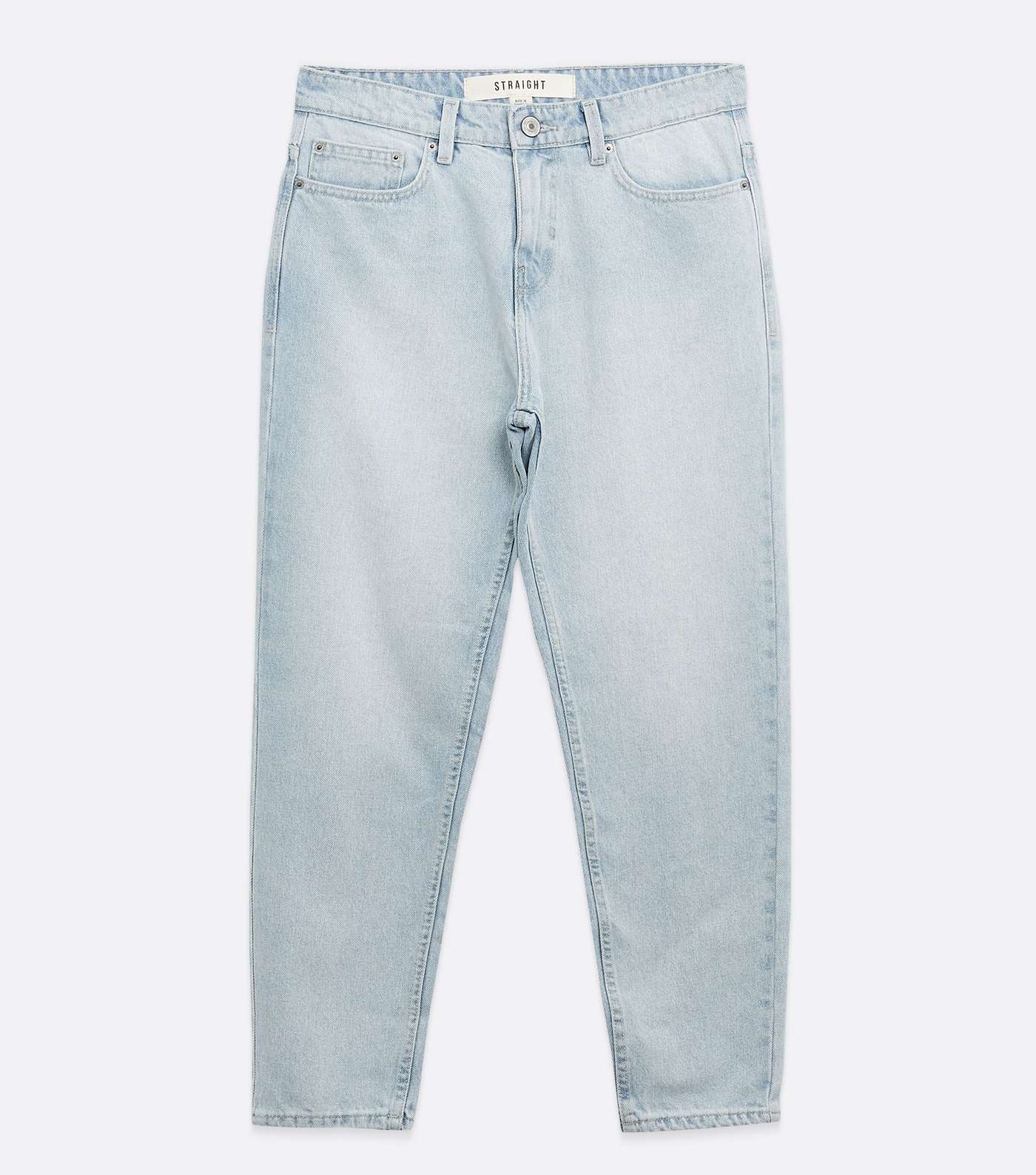 Pale Blue Light Wash Cropped Straight Leg Jeans Image 5