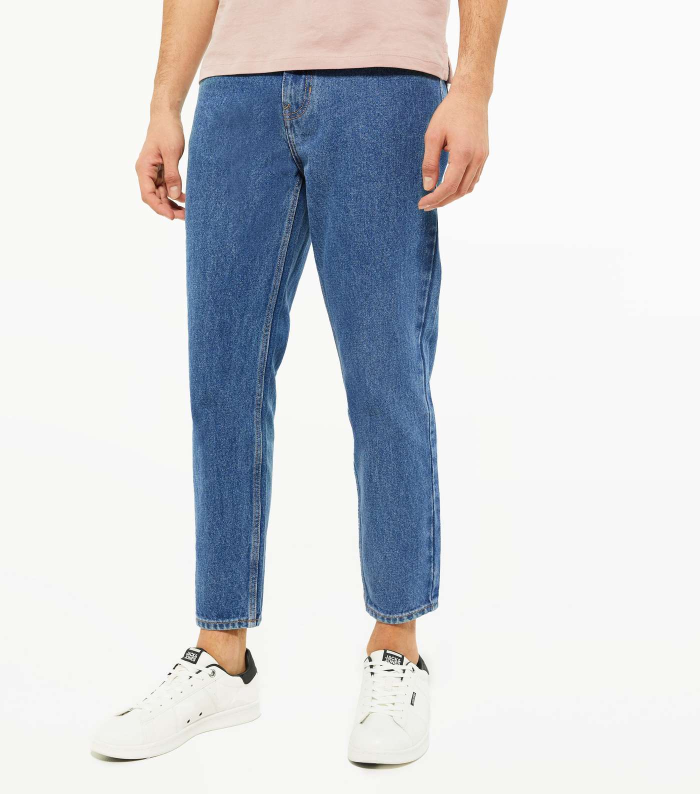 Blue Mid Wash Crop Straight Leg Jeans Image 2