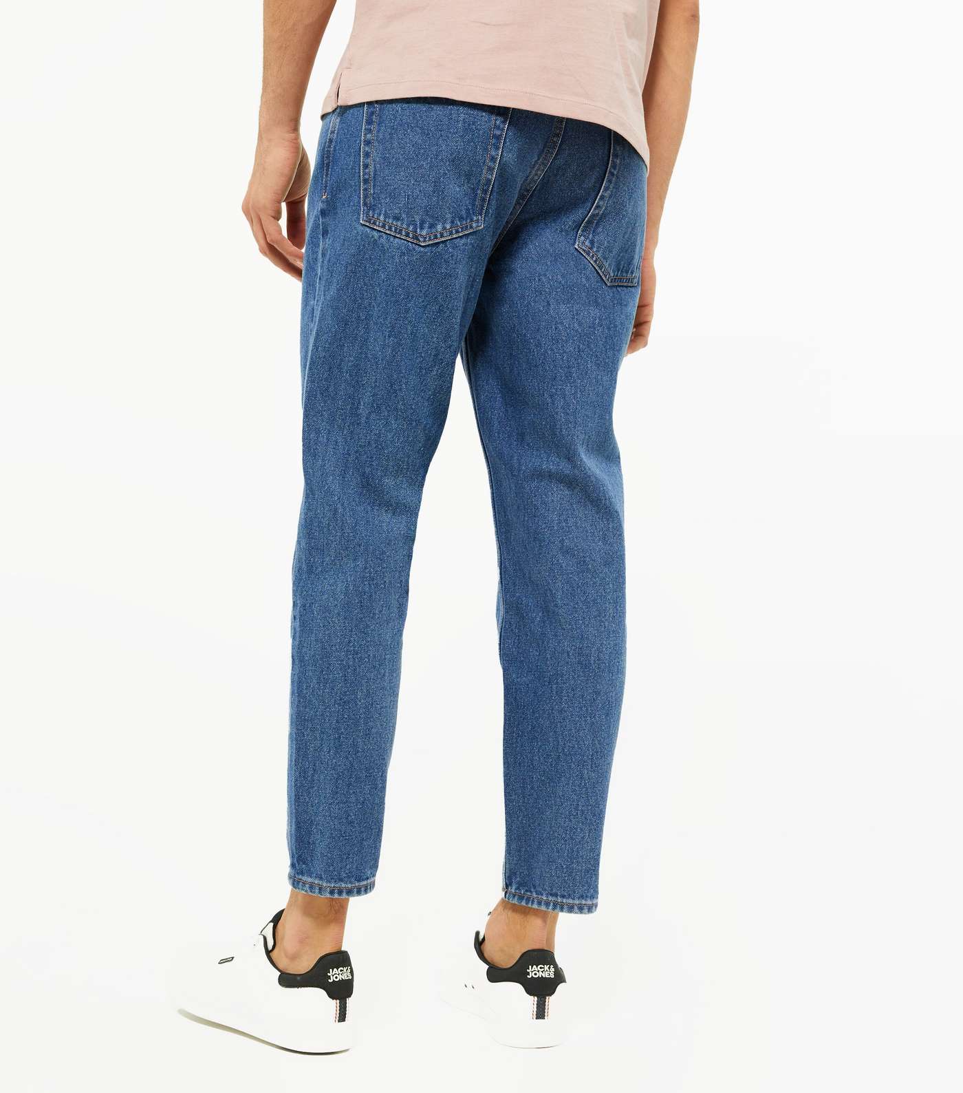 Blue Mid Wash Crop Straight Leg Jeans Image 4