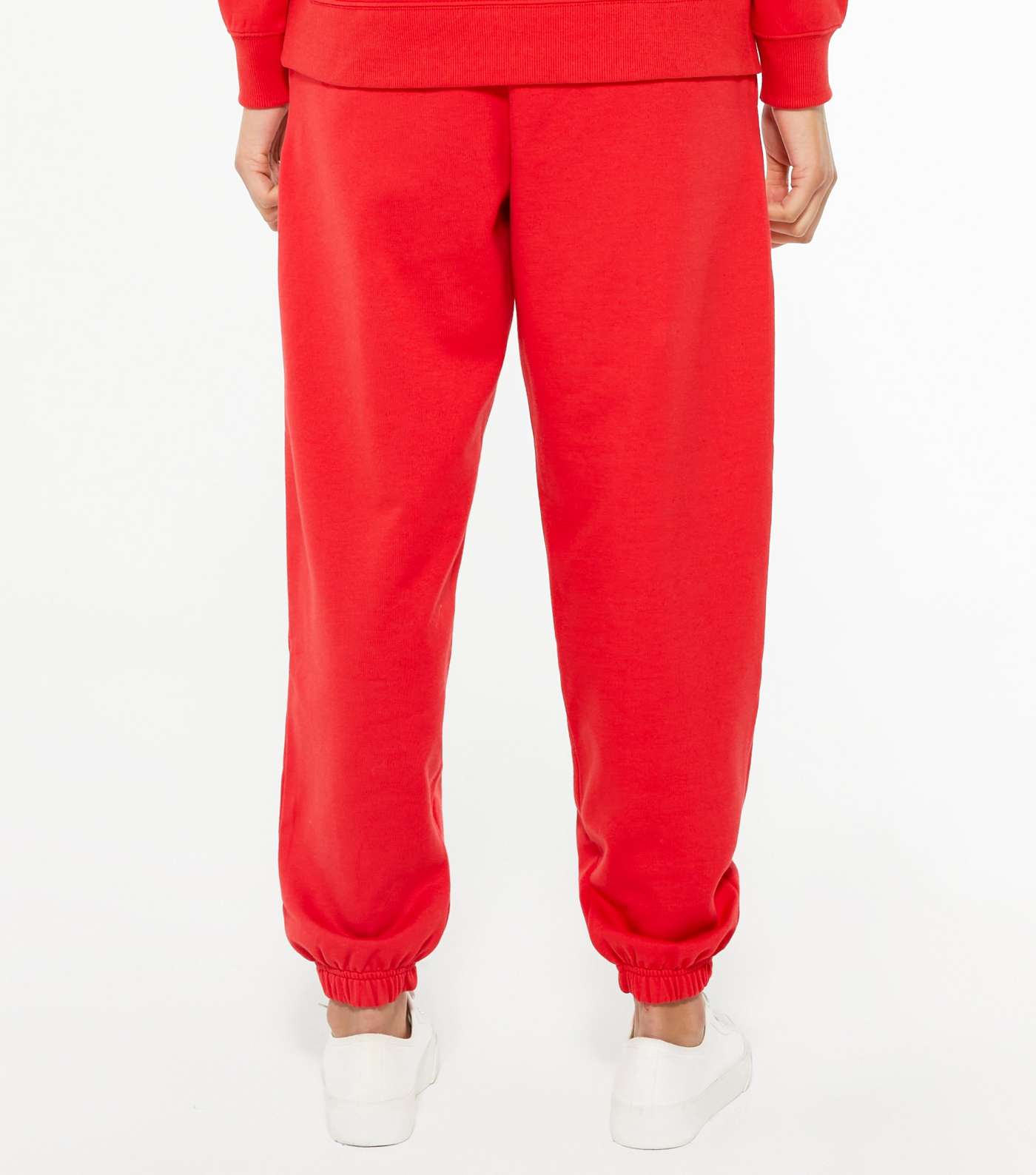 Red Elasticated Waist Cuffed Joggers Image 3