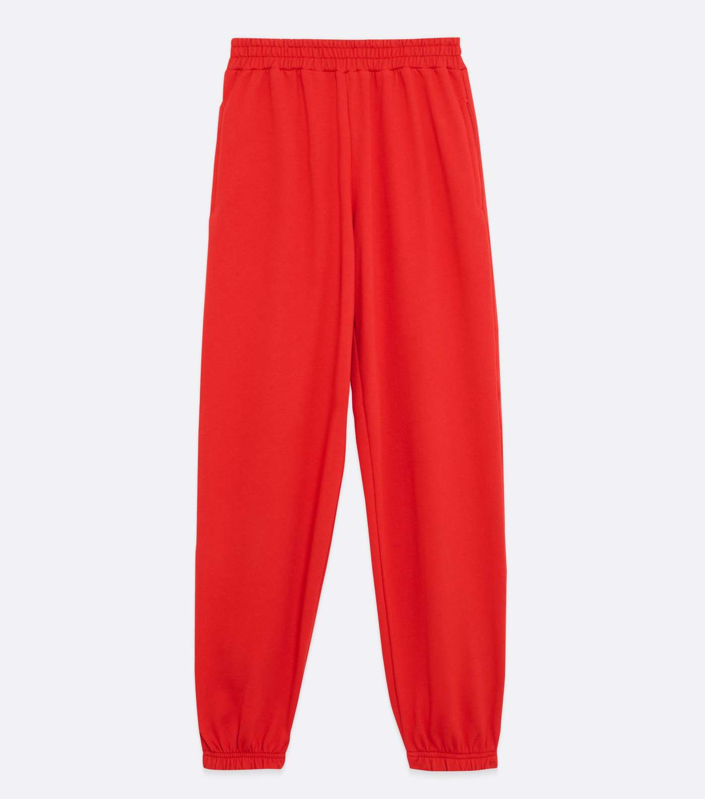Red Elasticated Waist Cuffed Joggers Image 5