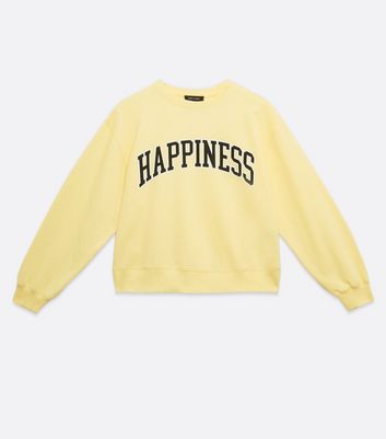 yellow happy sweatshirt