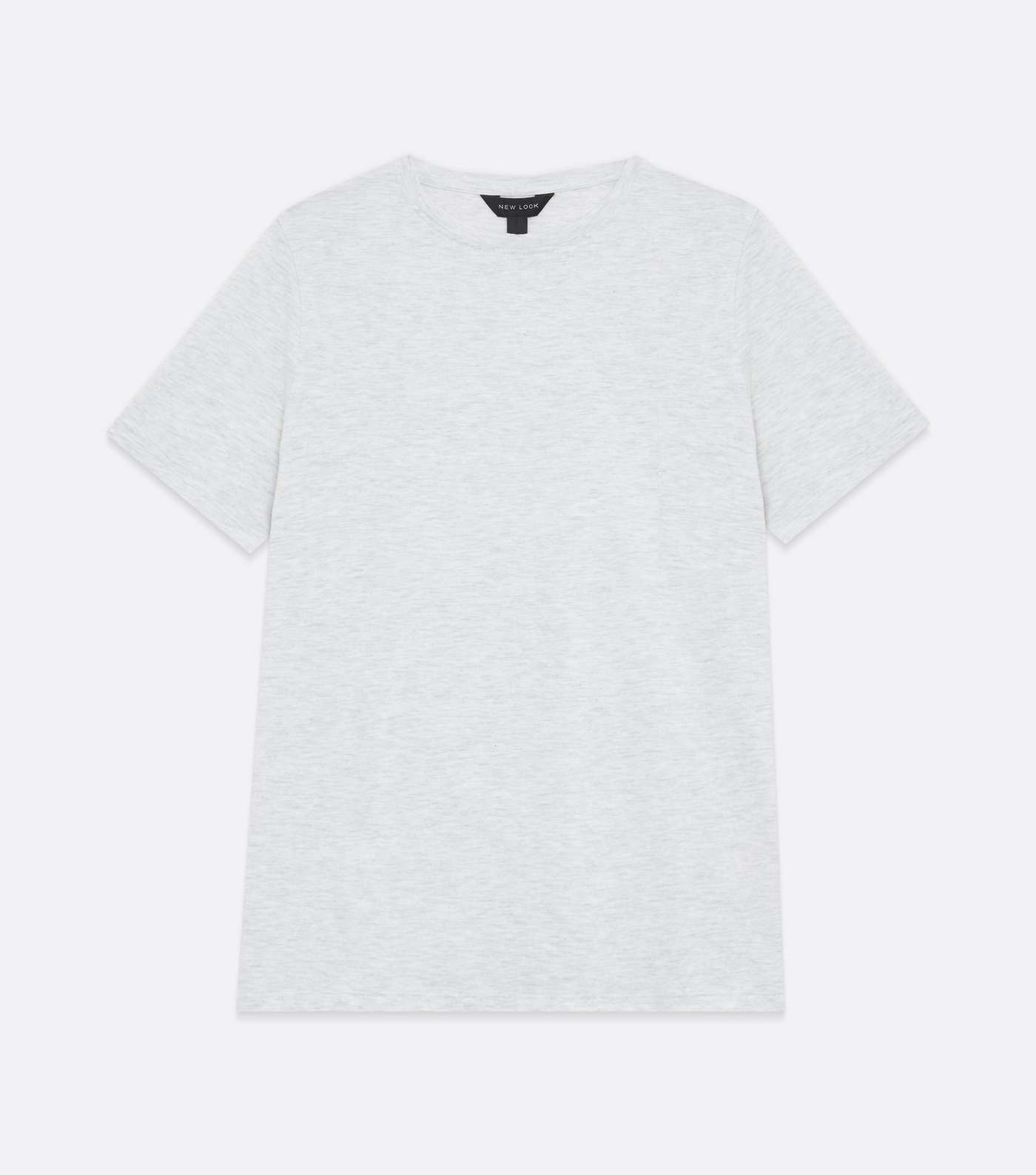 Pale Grey Basic Cotton Blend T-Shirt Image 5