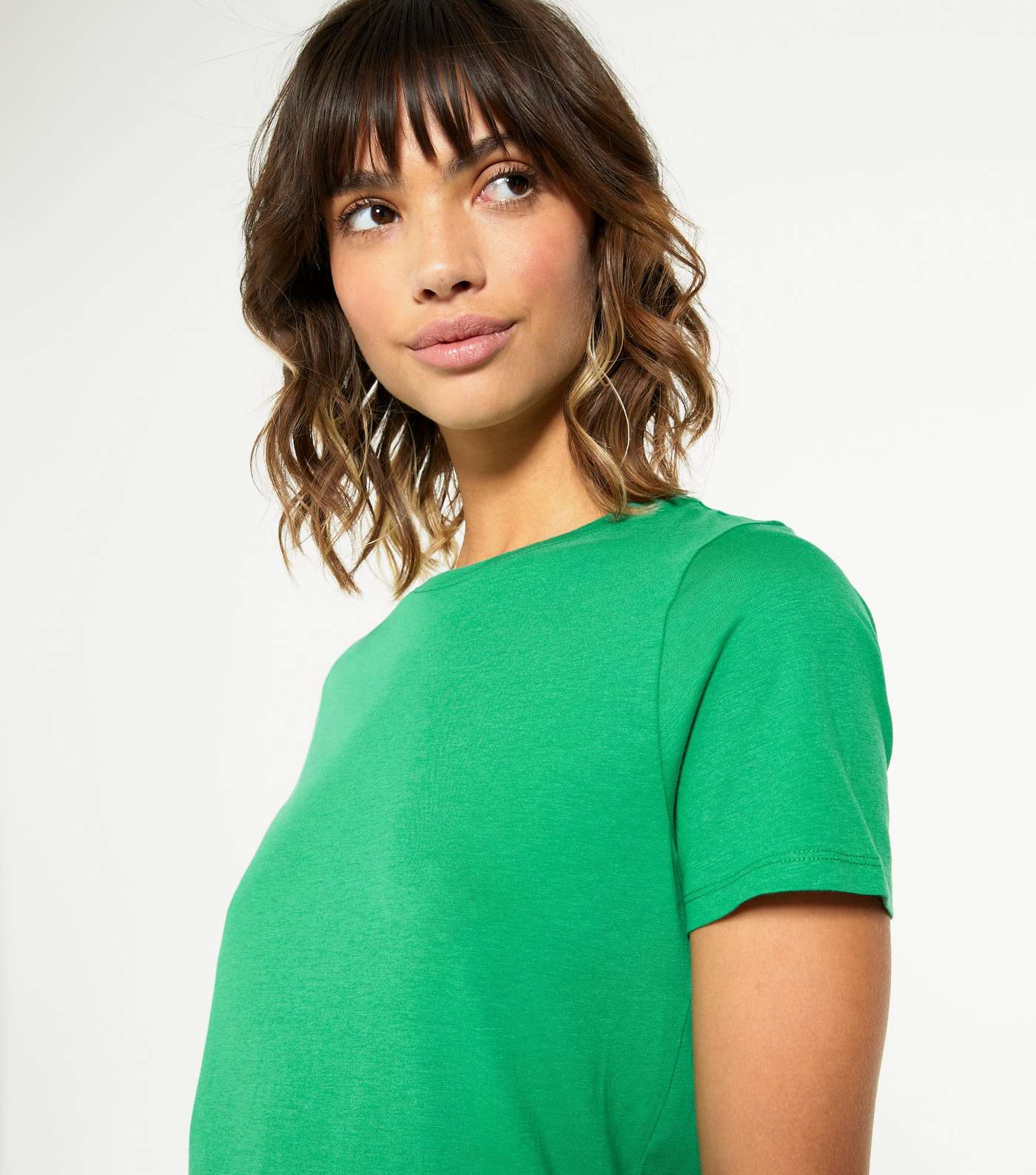 Green Basic Cotton T-Shirt Image 4