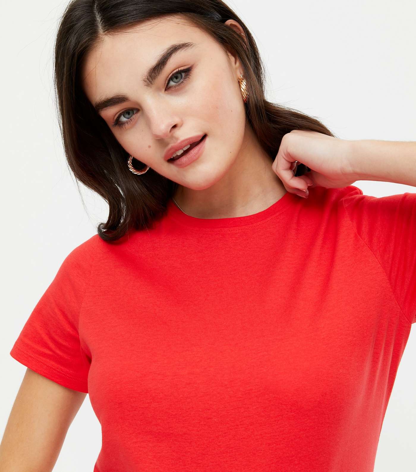 Red Basic Cotton T-Shirt Image 3