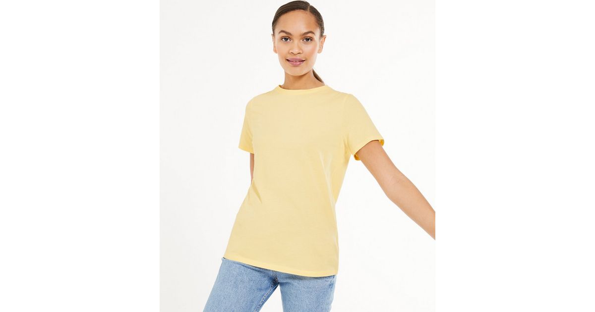 Pale Yellow Basic Cotton T-Shirt | New Look