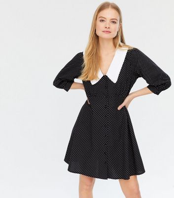 new look black spotty dress