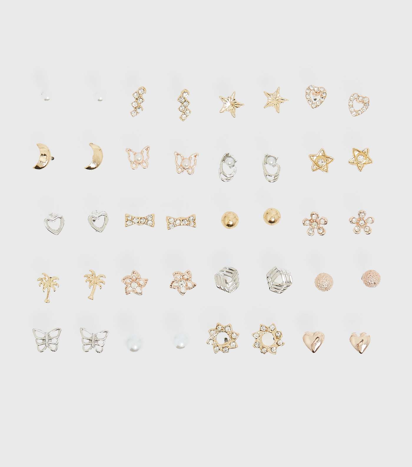 20 Pack Multicoloured Diamanté Stud Earrings