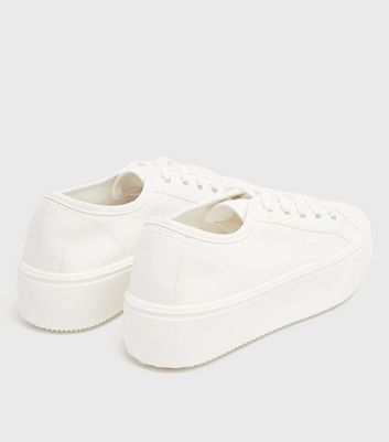 New look white platform hot sale trainers