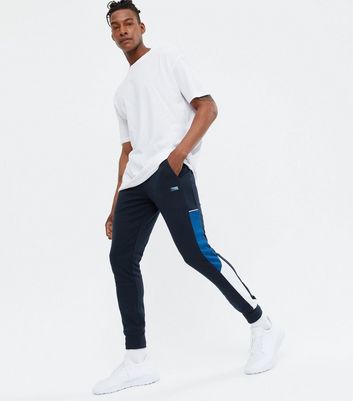 NAVY GREEN MEHROON COLOR BLOCK JOGGER - NAVY