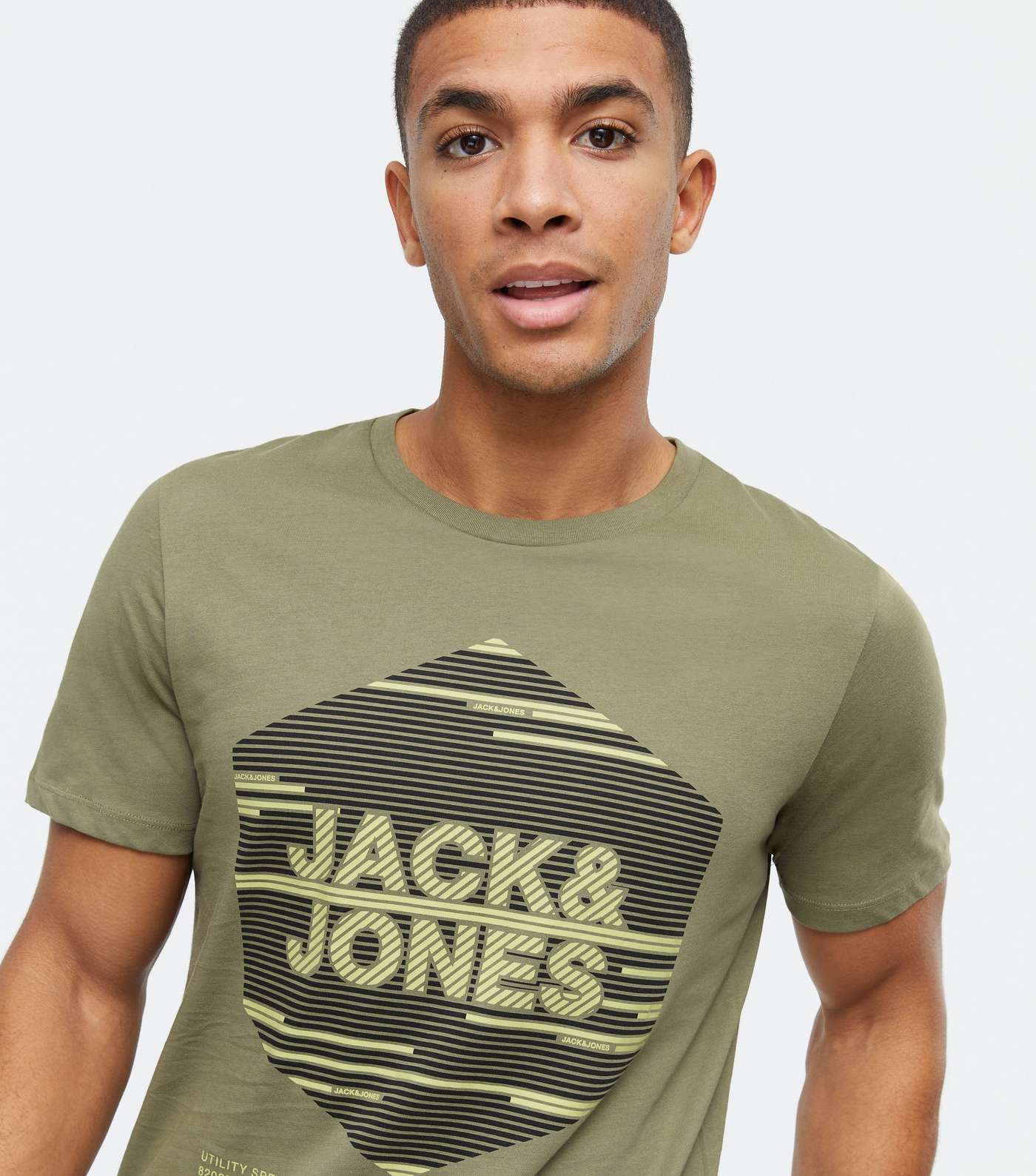 Jack & Jones Khaki Square Logo T-Shirt Image 3