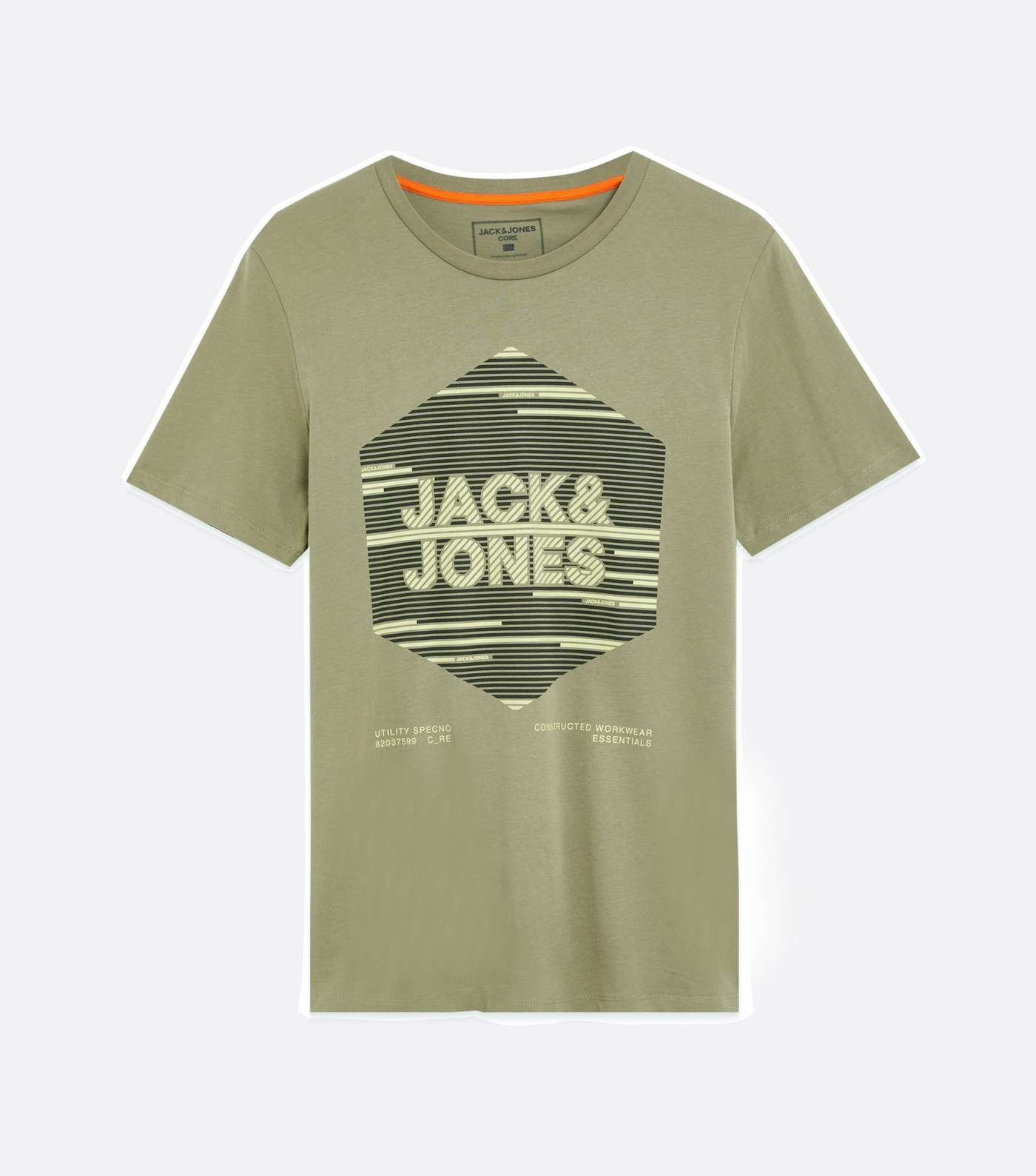 Jack & Jones Khaki Square Logo T-Shirt Image 5