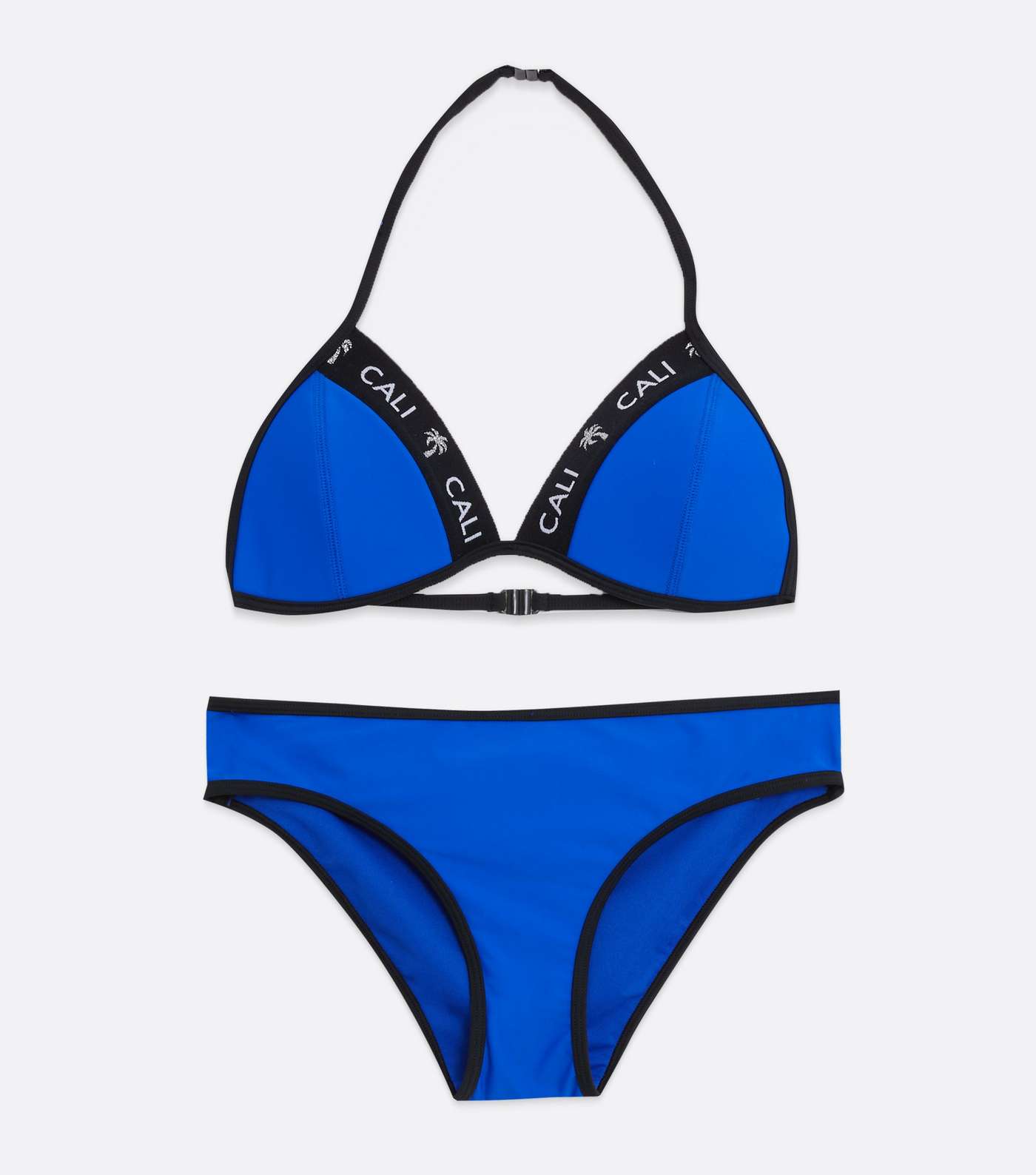 Girls Bright Blue Cali Logo Bikini Set