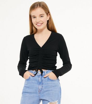 black ruched top