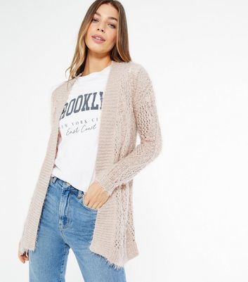 dusky pink long cardigan