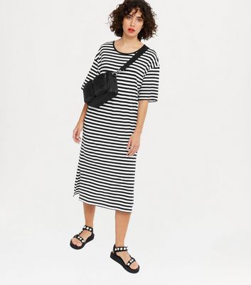 midi striped t shirt dress