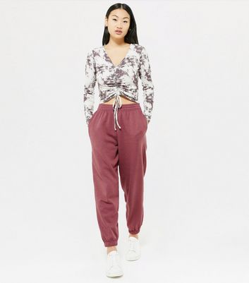 Petite Dark Purple Cuffed Joggers | New 