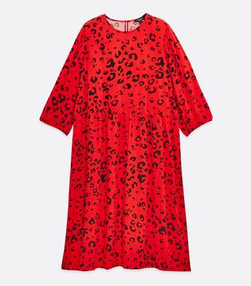 Collusion leopard print midi smock dress hotsell