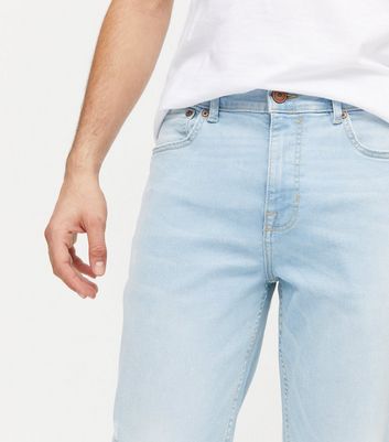 Pale Blue Light Wash Straight Leg Jeans 