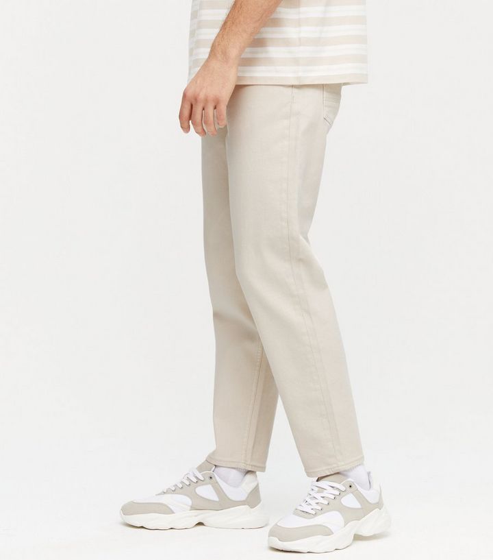 Off White Tapered Leg | New Look