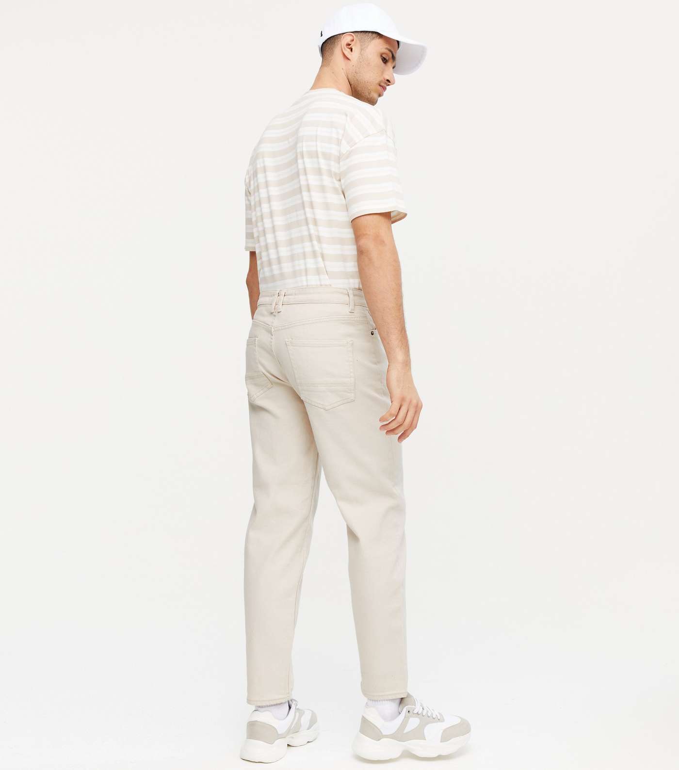 Off White Tapered Leg Jeans Image 4
