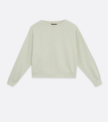 Petite Light Green Crew Neck Sweatshirt 