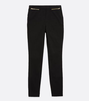 Black Zip Short Length Slim Leg 