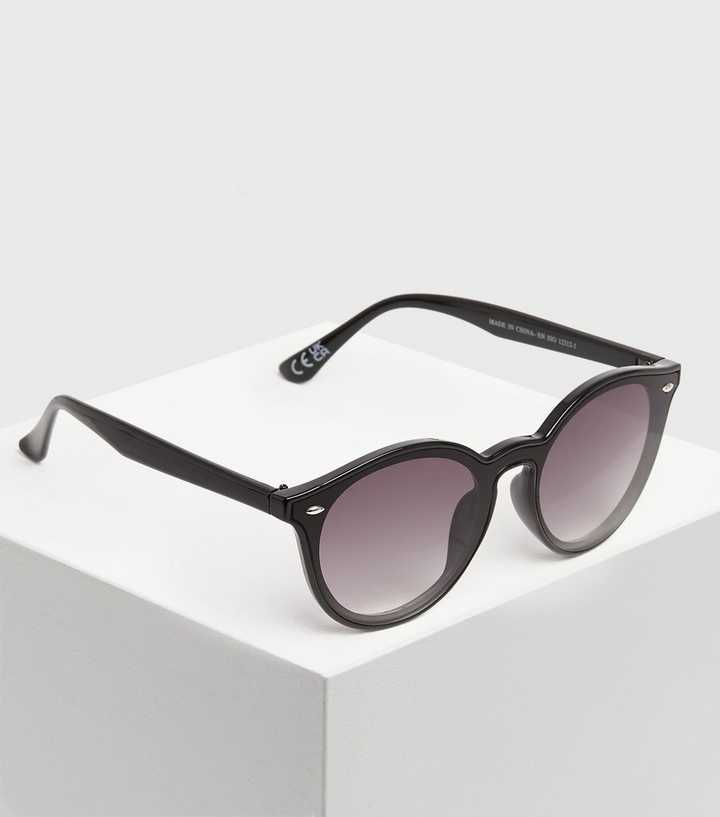 Girls Black Round Sunglasses