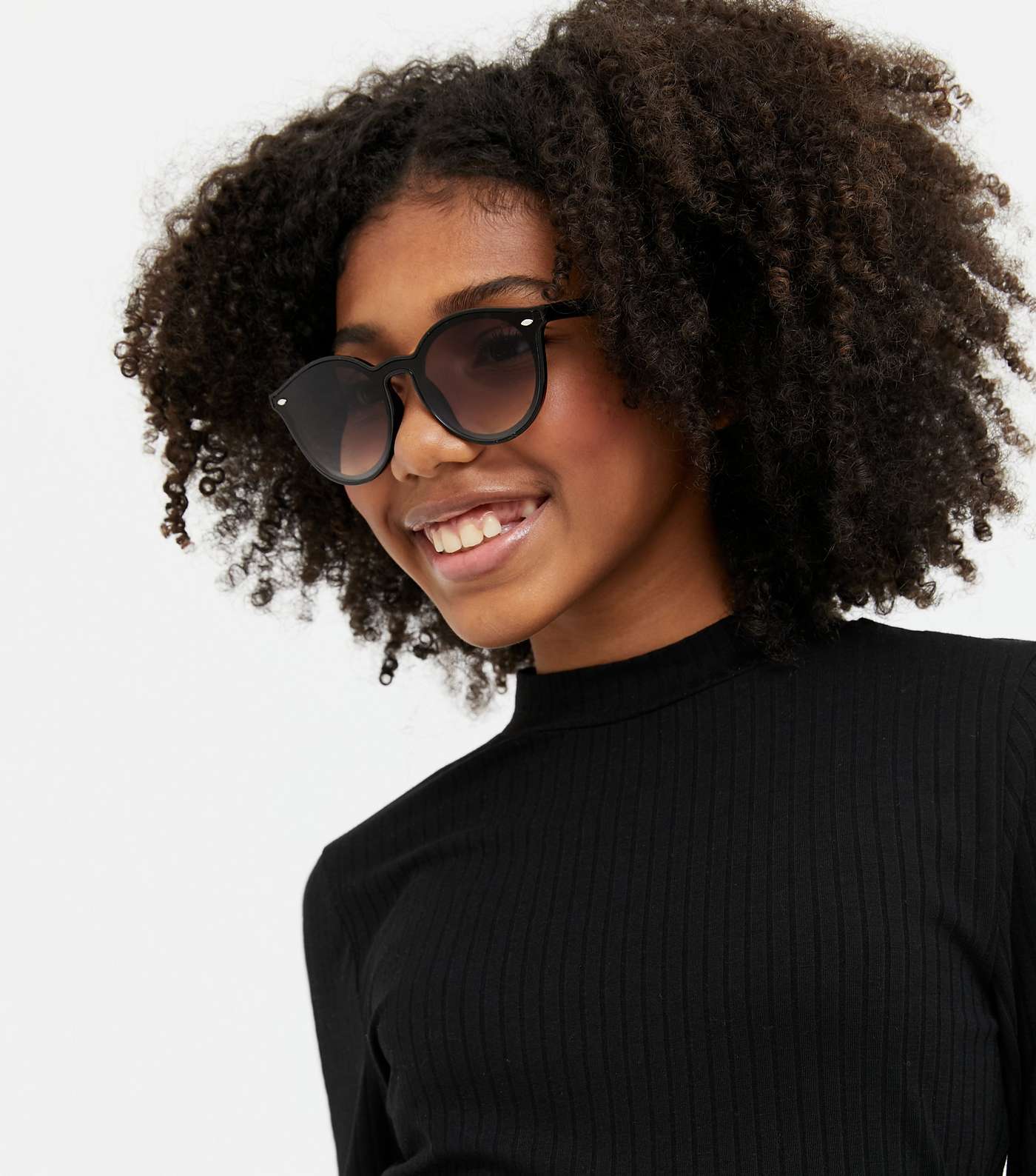 Girls Black Round Sunglasses Image 2