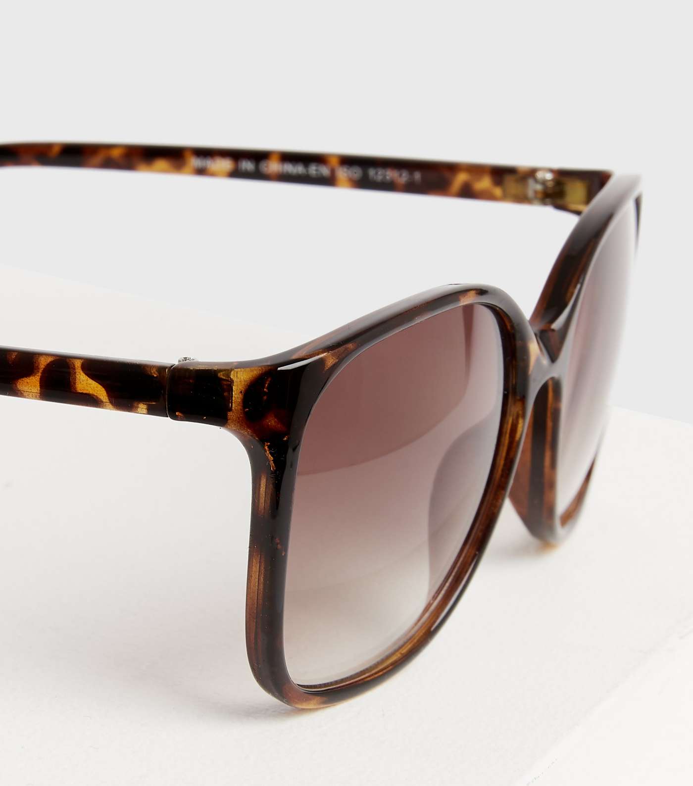 Girls Brown Tortoiseshell Effect Rectangle Sunglasses Image 3