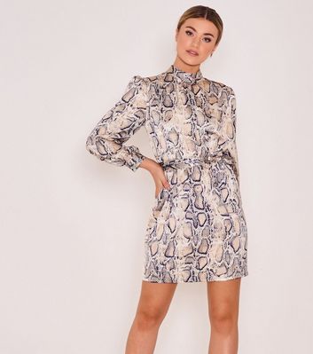 High neck shop snake print dress