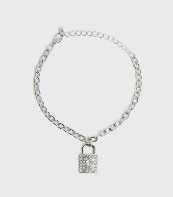 Chunky chain deals padlock necklace