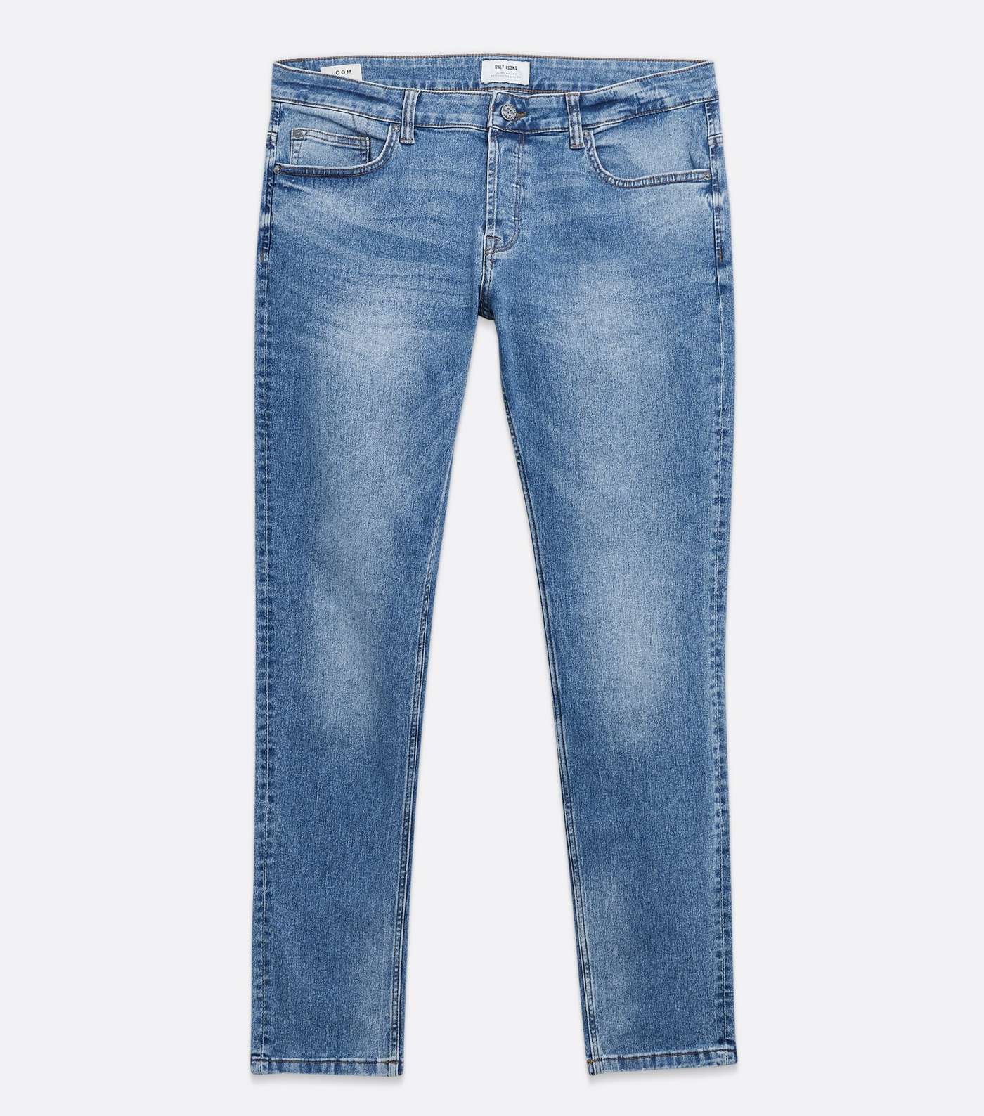 Only & Sons Blue Slim Fit Mid Wash Jeans Image 5