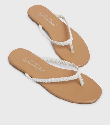 leather look flip flops