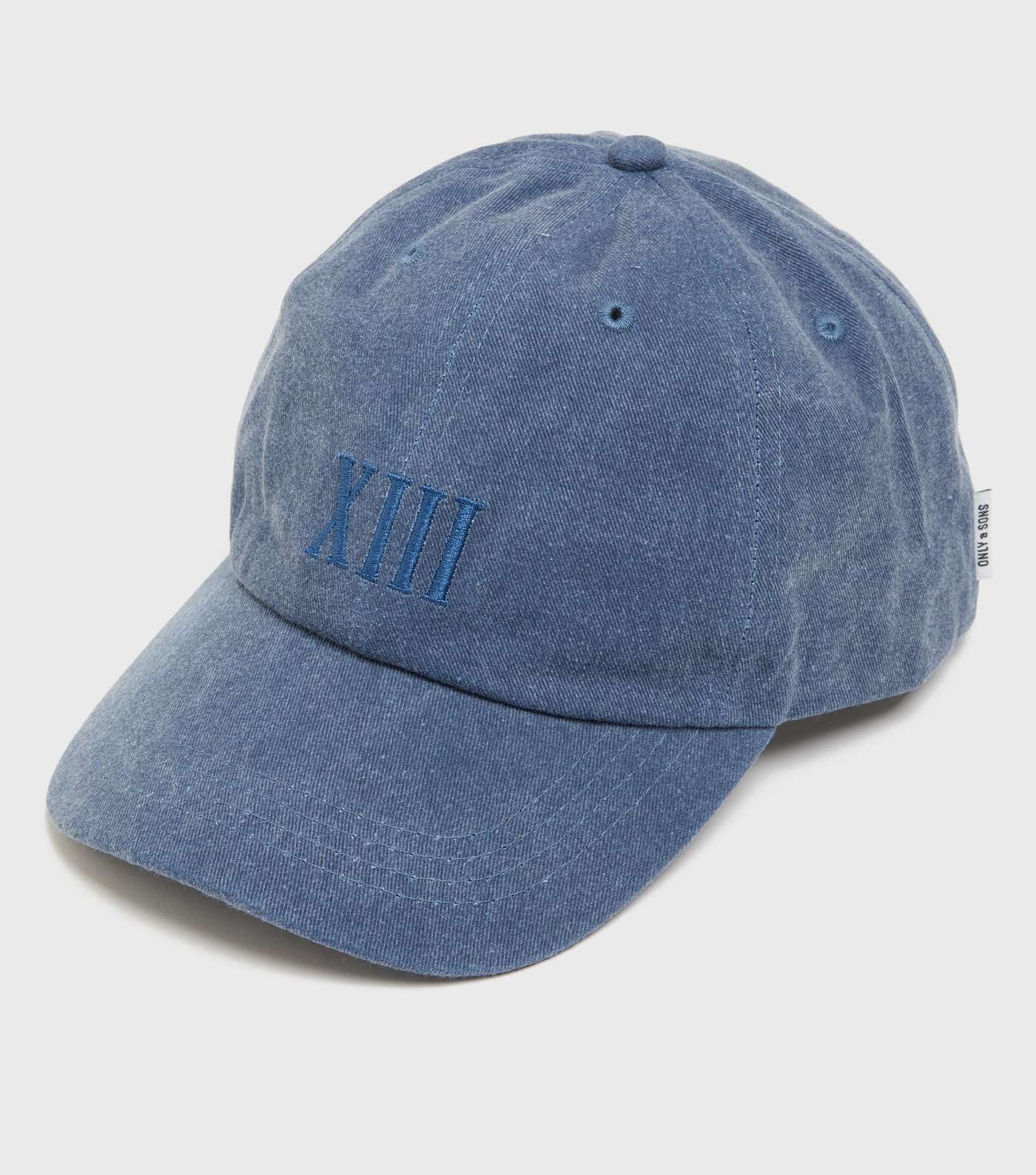 Only & Sons Blue Washed XIII Embroidered Cap